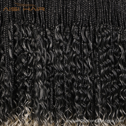 Aisi Hair Afro Curly Ombre Blonde Black Root Synthetic Marly Braiding Hair Extensions Crochet Hairpiece Braids For Black Women